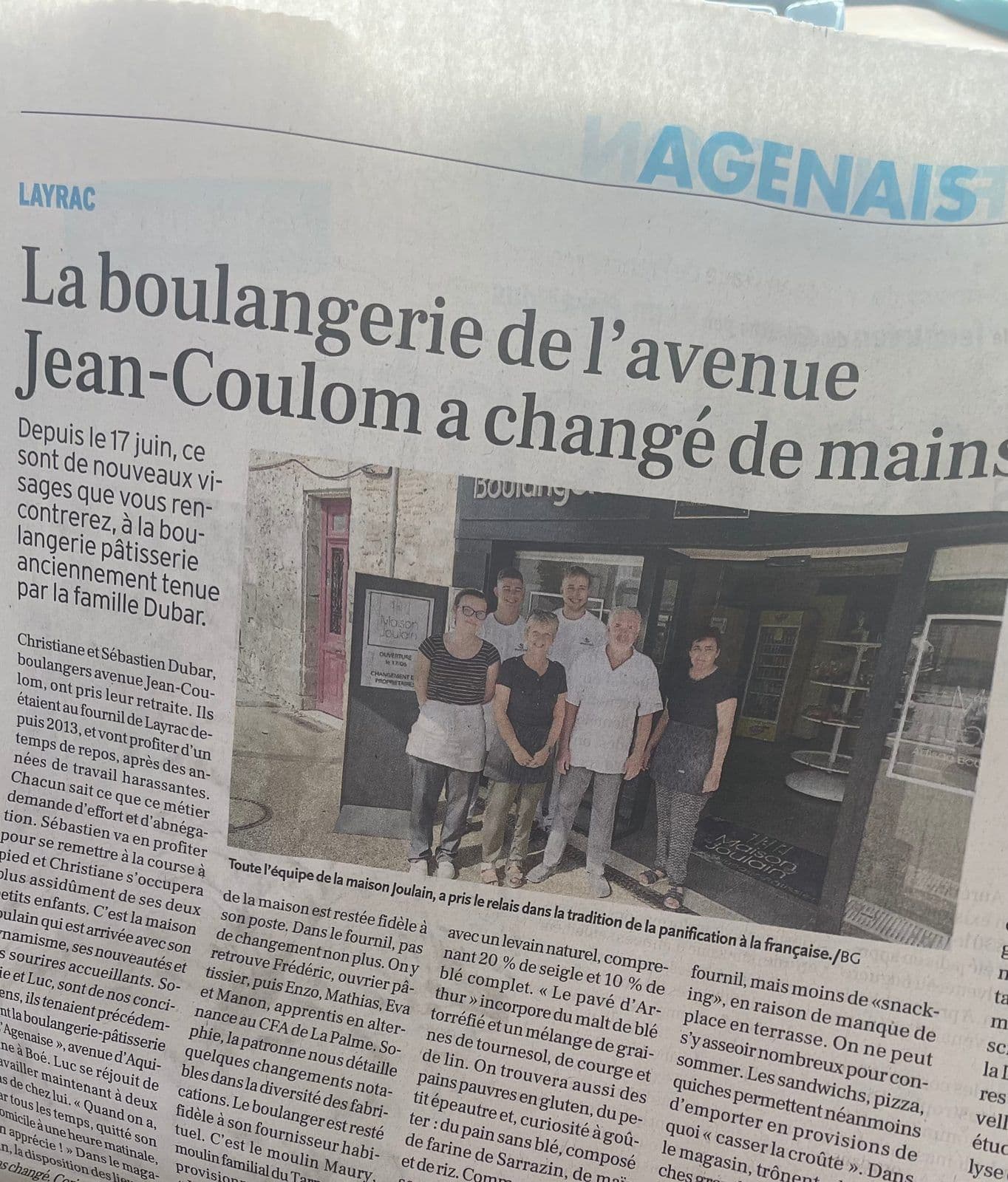 Article de presse consacré à la Maison Joulain